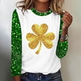 thumbnail image 1 of YWDJ Green Womens Plus Size Tops Long Sleeve St Patricks Day Plus Size with Crew Neck Polyester Casual St. Patricks Day Blouse Tops for Irish Themed Gifts M, 1 of 4