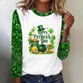 thumbnail image 1 of YWDJ Green Womens Tops Plus Size Long Sleeve St Patricks Day Plus Size Round Neck Polyester Casual St. Patricks Day Blouse Tops for Irish Themed Gifts XL, 1 of 4