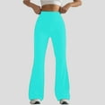 thumbnail image 1 of YWDJ Green Yoga Pants Women Flare Mid Waist Plus Size Gym Leggings Full Length Summer Pants Curvy Casual Long Flare Vacation Pants Pull on Solid Lightweight Comfortable 2XL Breathable Beach Pants, 1 of 6