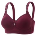 thumbnail image 1 of YWDJ Gym Bras for Women Workout Closure in Back Lounge Bras Wireless Comfortable Bras Adjustable Straps Full Coverage Push up Wrap Bras Padded Comfy Bras Solid Sleep Bras Wine 32, 1 of 8