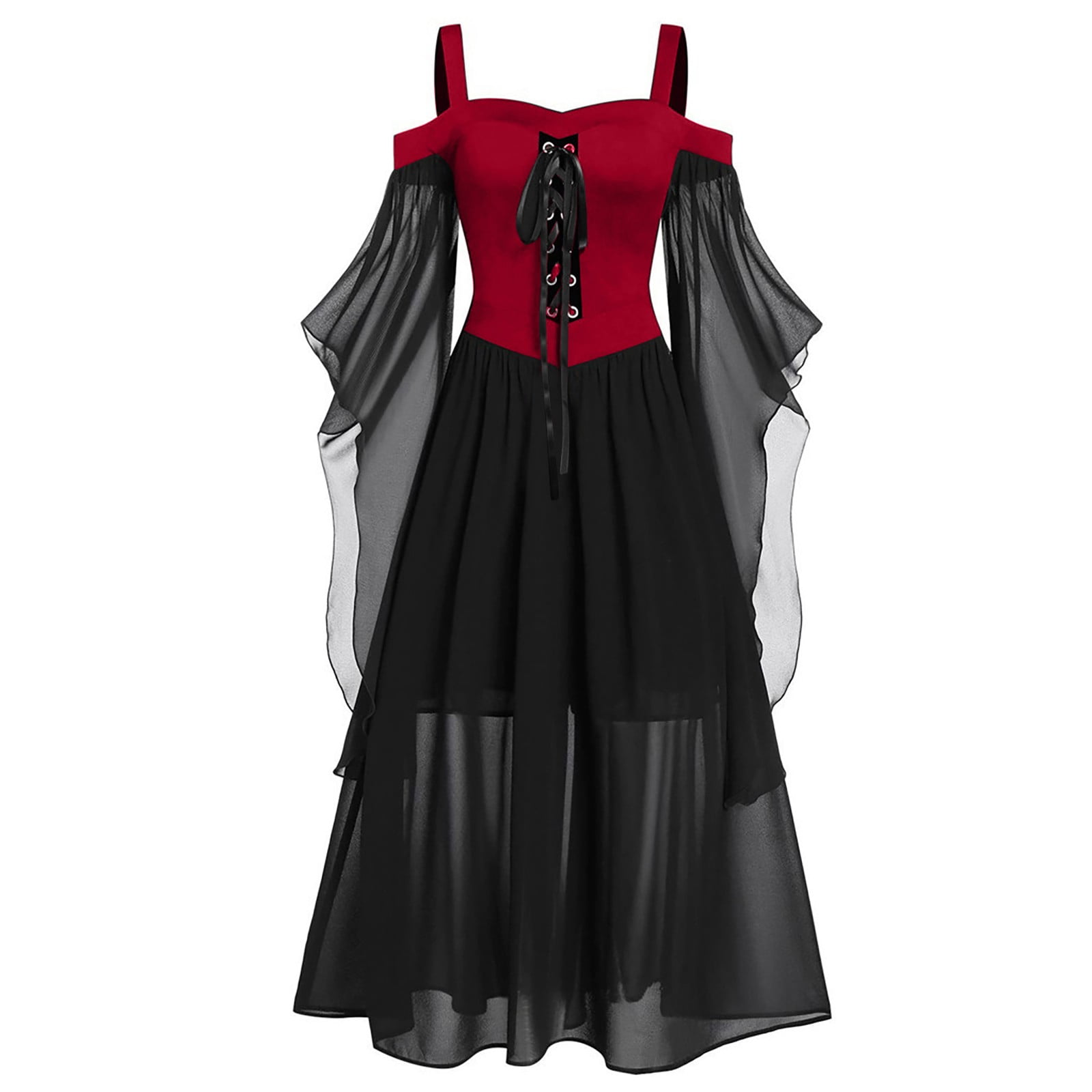  Halloween Gothic Dress for Women Plus Size Goth Dresses  Butterfly Sleeve Cosplay Dress Mesh Medieval Costume Evening Dress :  Clothing, Shoes & Jewelry