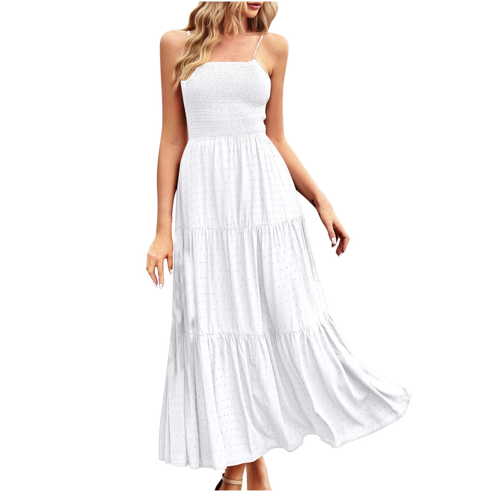 Run the Summer White Two-Piece Flyaway Halter Maxi Dress