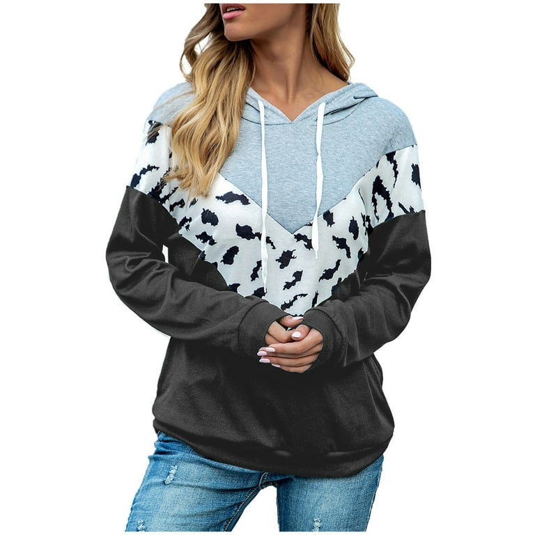 Drawstring splicing color block hoodie new arrivals