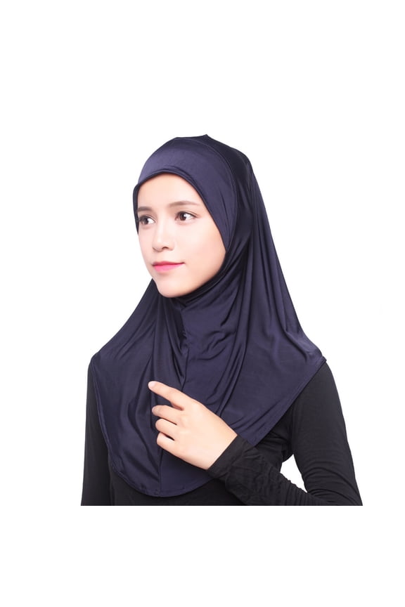 YWDJ Head Scarf for Women Muslim Women Inner Hijab Headscarf Cap Islamic Full Cover Islamic Hat Navy