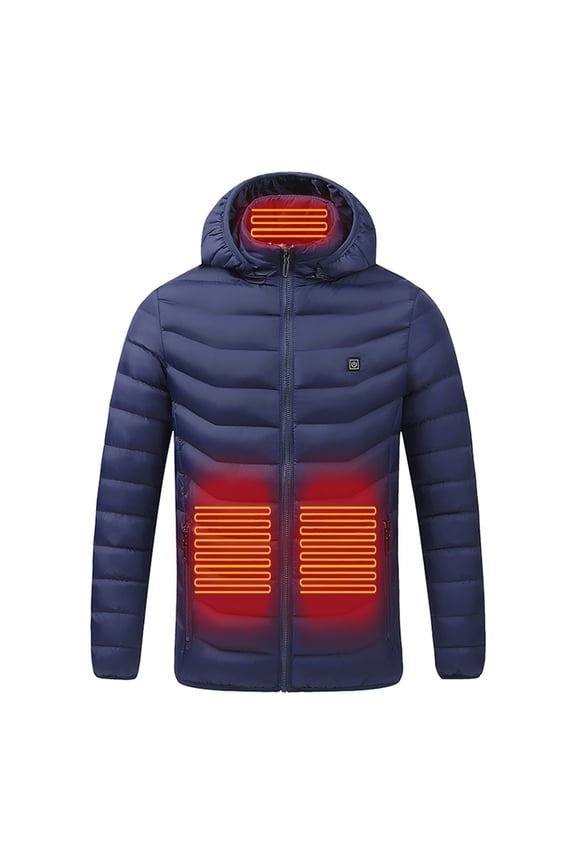 YWDJ Heated Jackets for Women Outdoor Warm Clothing Heated For Riding Skiing Fishing Charging Via Heated Coat (without Removable Charger) Blue XXL