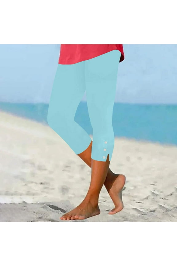 YWDJ High Compression Leggings for Women Quick Dry Solid Pocket Capris Yoga PantsGrayXS