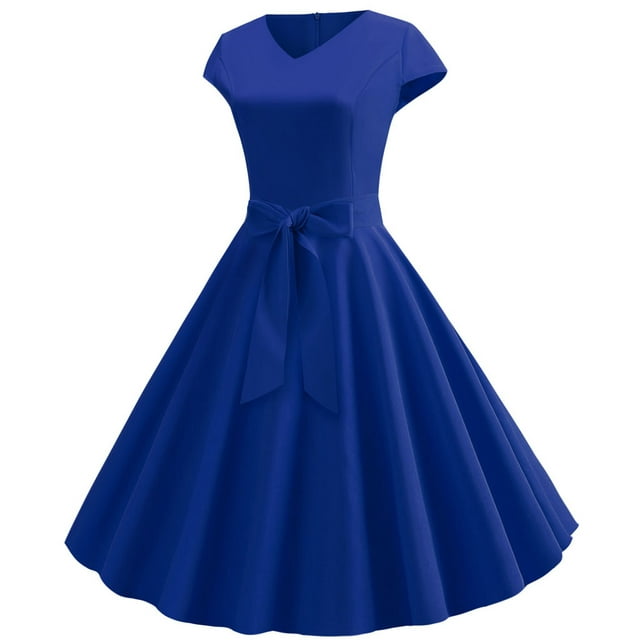YWDJ 80s Homecoming Dresses 2024 Women Vintage Short Sleeve Swing 50s ...