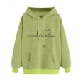 thumbnail image 1 of YWDJ Hoodies for Women Plus Size Women Loose Long Sleeve Sweatshirt Pumpkin Hooded Hoodie Sweatshirt Blouse Green M, 1 of 5