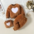 thumbnail image 1 of YWDJ Infant Girls Strip Cotton Open Button Top With Plaid Skirt Knot Hairband Three Piece Set Brown 3Y, 1 of 9