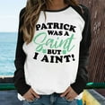 thumbnail image 1 of YWDJ Irish Pride Crop Tops for Women Long Sleeve Green Pullover Tops Irish Themed Tee Tops Clover Shirts Raglan Sleeves Patchwork Round Neck Top Round Neck Top/shirt, 1 of 4