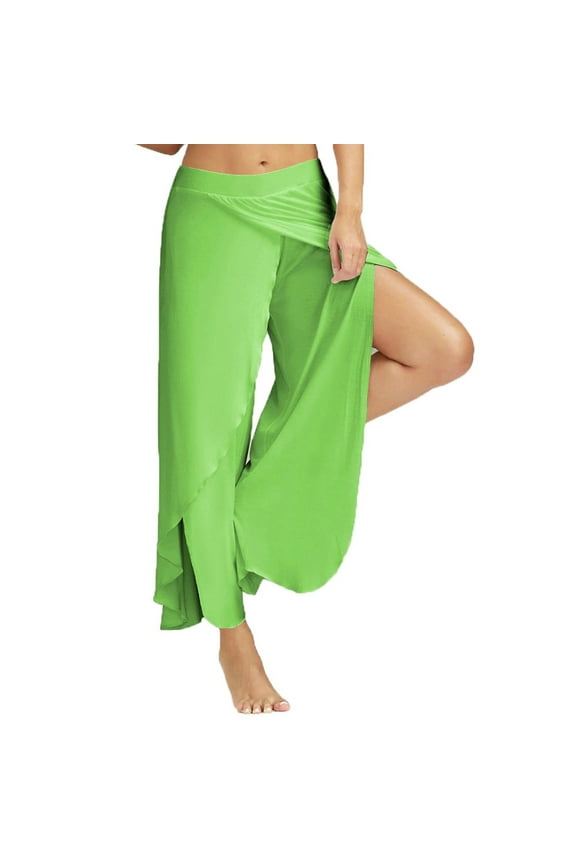 YWDJ Jeggings for Women Long Length Casual Yogalicious Summer Wide Leg Utility Dressy Everyday Soft Pure Colored Reflective Strip Pocket Pocket Work Sweater Womens Leggings Sweatpants Green M