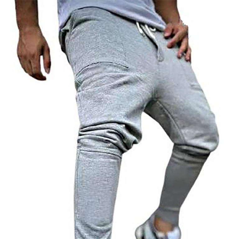 YWDJ Joggers for Men Cargo Men Fashion Casual Loose Sweatpants Long Pants  Gray S