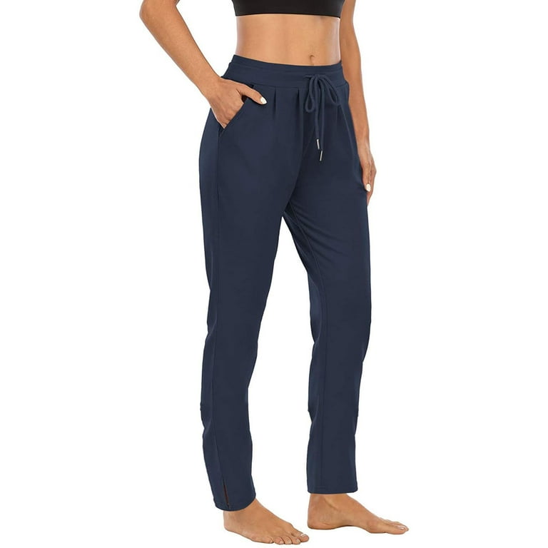 YWDJ Joggers for Women High Waist Plus Size Autumn Winter Yoga Sports Loose  Casual Long Pants Trousers With Pocket Navy XXL 