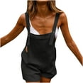 thumbnail image 1 of YWDJ Jumpsuits for Women Casual Short Linen One Shoulder Loose Fit Long Pant Ladies Travel Comfortable 2023 Vacation Flowy Rompers Womens Jumpers and Rompers Casual Cotton and Linen Black S, 1 of 4