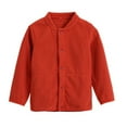 thumbnail image 1 of YWDJ Kids Casual Fleece Jacket Long Sleeve Hoodless Outwear Button Children Stand-Up Collar Coat Red 100CM, 1 of 7