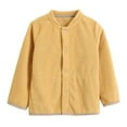 thumbnail image 1 of YWDJ Kids Casual Fleece Jacket Long Sleeve Hoodless Outwear Button Children Stand-Up Collar Coat Yellow 100CM, 1 of 4