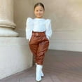 thumbnail image 1 of YWDJ Knit Bubble Long Sleeve Top Fashions Straight Leather Pants Set Warm And Cozy Suitable For 1~5 Years Old Age White 90, 1 of 9
