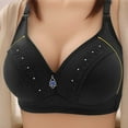 thumbnail image 1 of YWDJ Lace Bras for Women Plus Size Back Closures Bras No Underwire Sleep Bras Adjustable Straps Full Coverage Push up Wrap Comfy Bras Padded Comfort Bras Solid Lounge Bras Black 36, 1 of 9
