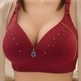 thumbnail image 1 of YWDJ Lace Bras for Women Plus Size Closure in Back Sleep Bras No Wire Comfy Bras Adjustable Straps Full Coverage Push up Wrap Lounge Bras Padded Comfort Bras Solid Comfortable Bras Wine 38, 1 of 9