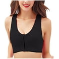 thumbnail image 1 of YWDJ Lace Bras for Women Plus Size Front Zipper Lounge Bras Wirefree Sleep Bras Wide Strap Full Coverage Bras Push up High Support Wrap Sports Bras Padded Plus Size Workout Bras Comfort Bras Black S, 1 of 4