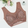 thumbnail image 1 of YWDJ Lace Bras for Women Plus Size Pullover Comfy Bras No Underwire Lounge Bras Wide Strap Full Coverage Push up Wrap Comfortable Bras Padded Plus Size Lace Comfort Bras Bras Brown 5XL, 1 of 3