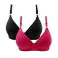 thumbnail image 1 of YWDJ Lace Bras for Women Push up 2 Pack Back Closures Comfy Bras No Underwire Lounge Bras Adjustable Straps Half Cup Wrap Comfortable Bras Padded Comfy Bras Solid Bras Black 38/85, 1 of 3