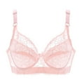 thumbnail image 1 of YWDJ Lace Bras for Women Push up Closure in Back Bras Underwire Sleep Bras Adjustable Straps Half Cup See Through Comfy Bras Padded Plus Size Lace Comfortable Bras Wrap Lounge Bras Pink 80C, 1 of 2