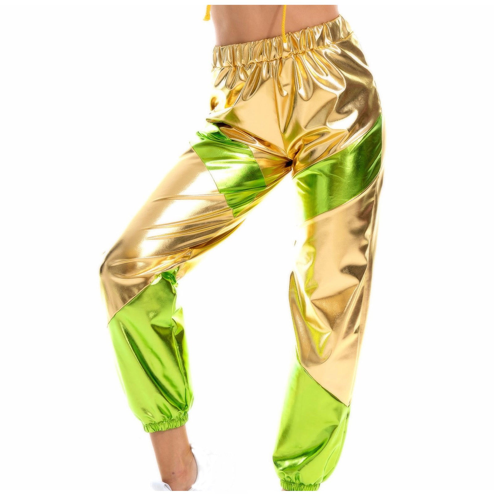 Yellow patent leather pants sale