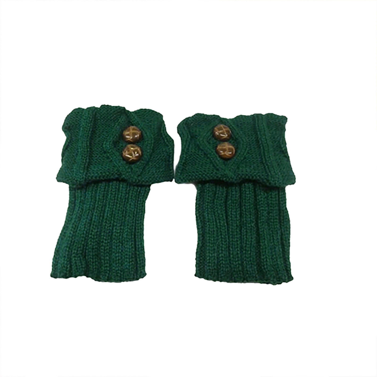 【oan】Warmer Button Knit Fashion Culture Women's Knit Ribbed Leg Warmers Boot Toppers