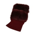 thumbnail image 1 of YWDJ Leg Warmers Womens Boot Cuffs Winter Knit Leg Warmers Boot Topper Socks 2 Pairs Red One Size, 1 of 3