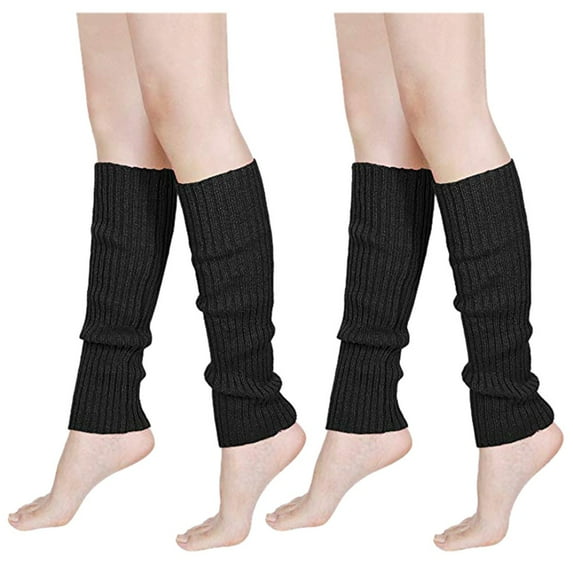 YWDJ Leg Warmers Y2k Women & Men Fluorescence Color Stripe Boot Cuffs Warmer Knit Leg Party Stockings Black Free