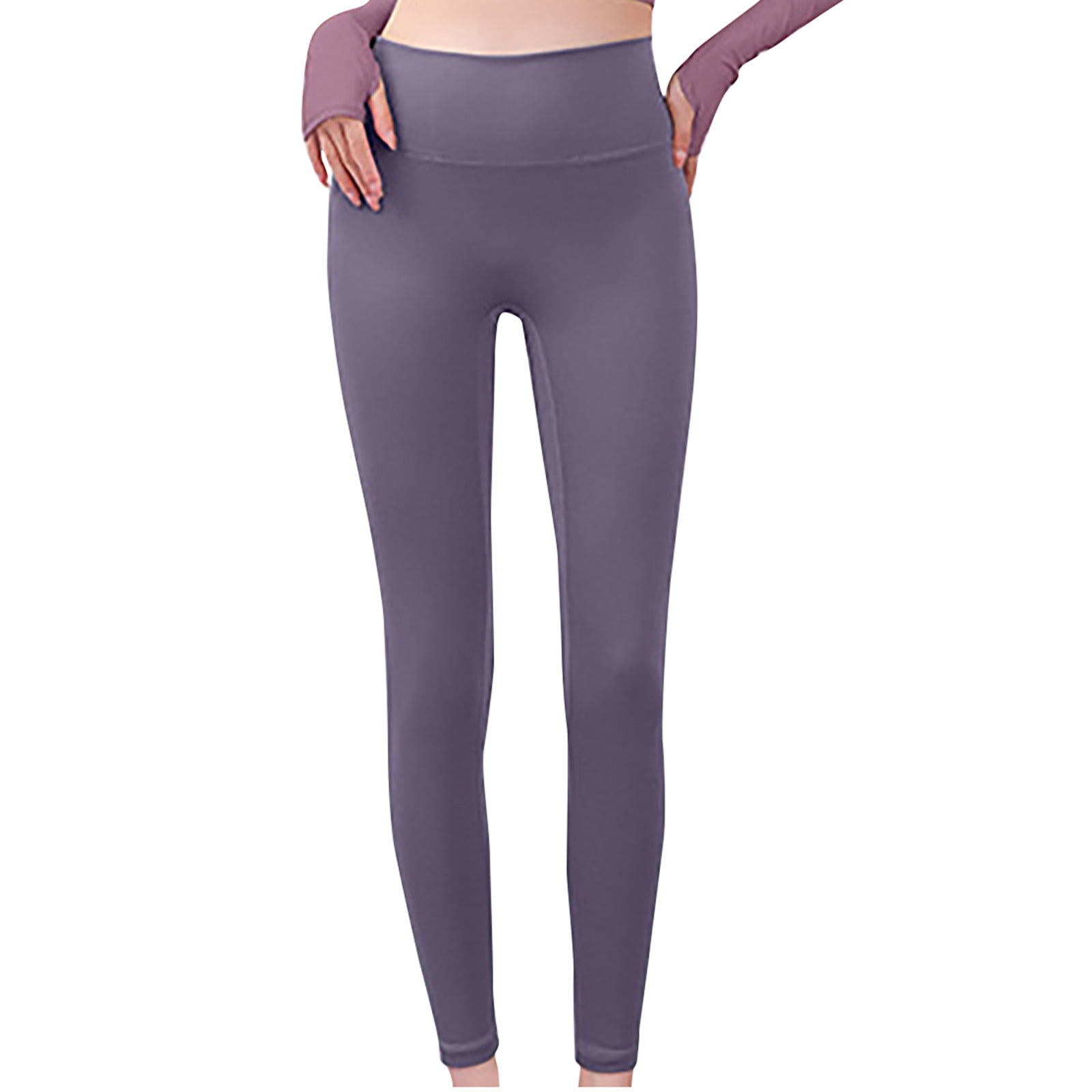 YWDJ Leggings for Women Workout Butt Lifting Gym Jumpsuits Long Length High  Waist Sports Yogalicious Utility Dressy Everyday Soft Solid Color Fitness  Tight Solid Color Hip Lifting Tight Pants Purple S 