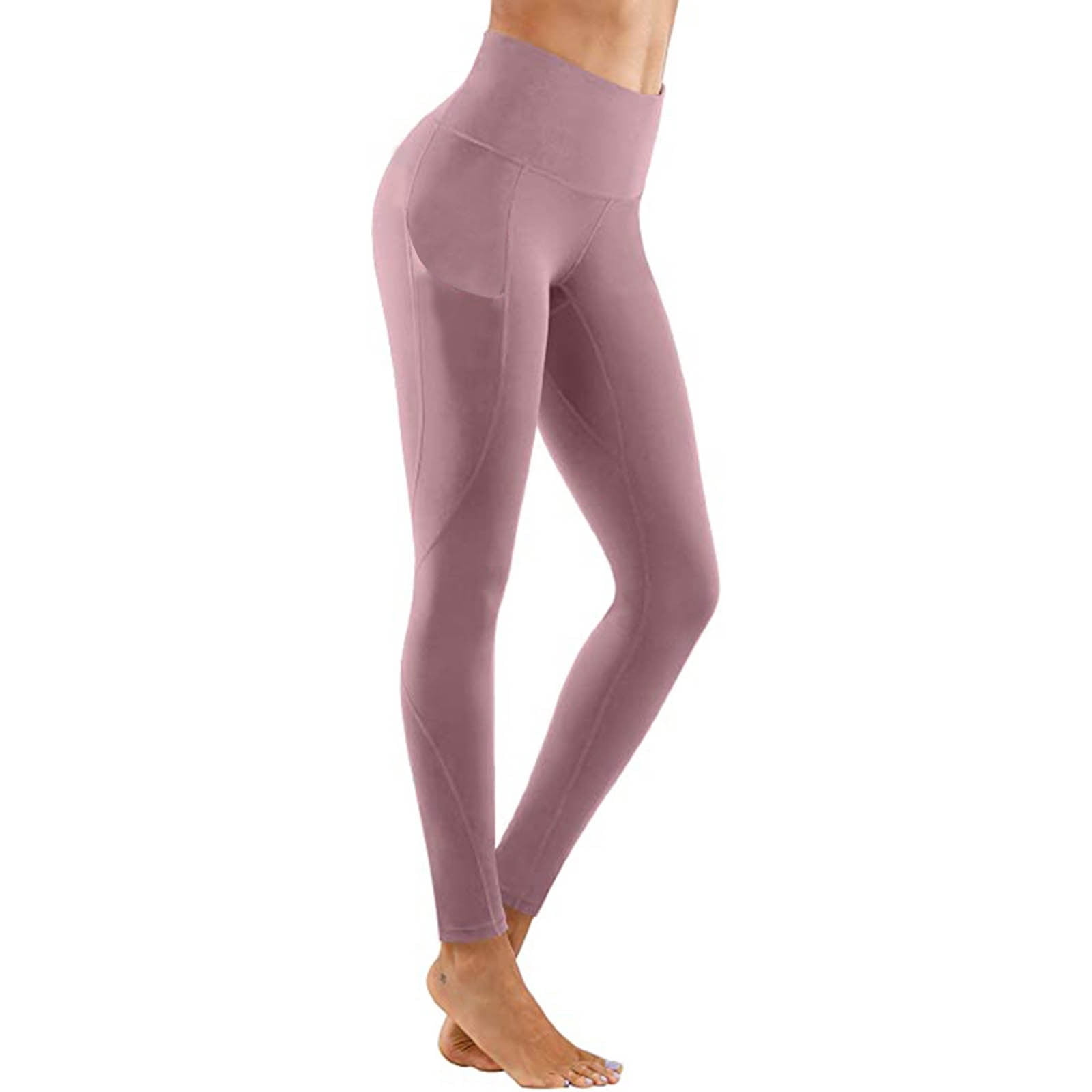 with Pockets Gym Tights for Women Sports Solid Color High Waist