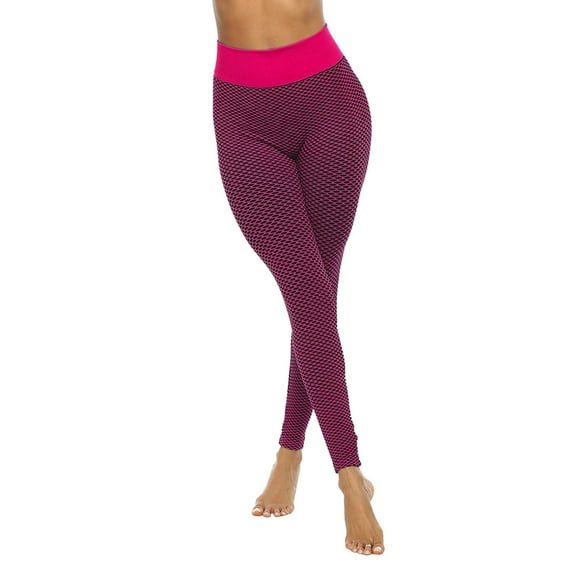 YWDJ Leggings for Women Workout Gym Running Sports Yogalicious Utility Dressy Everyday Soft Solid Color Fitness Stretch Yoga Leggings Fitness Running Gym Sports Full Length Active Pants Hot Pink L