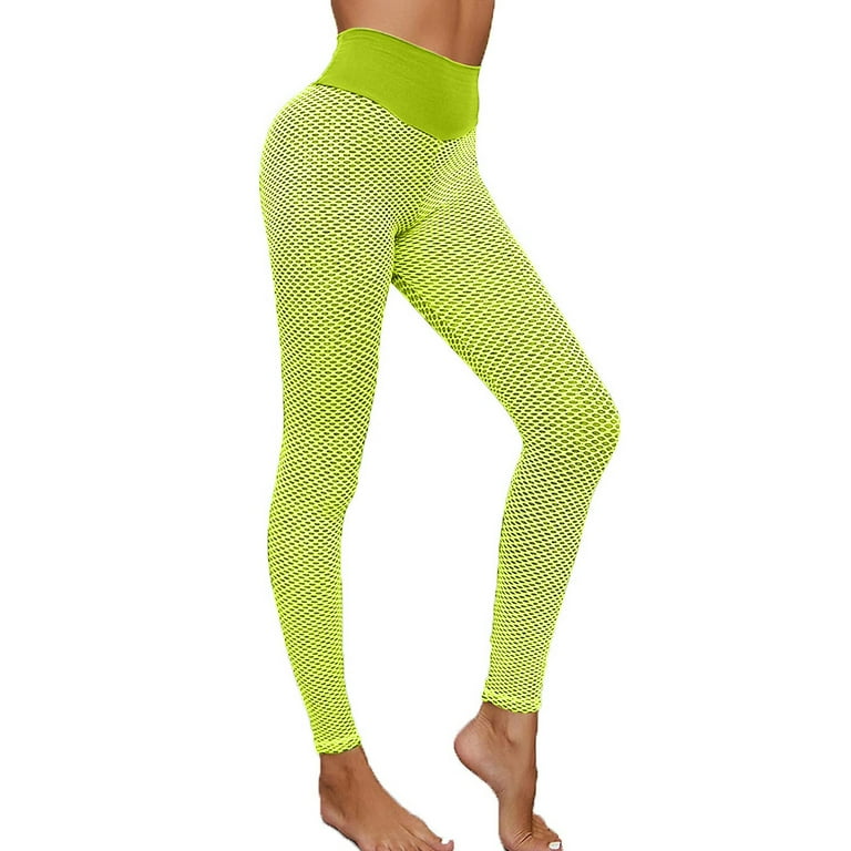 YWDJ Leggings for Women Womens Stretch Yoga Leggings Fitness Running Gym  Sports Full Length Active Pants Yellow S 