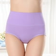 thumbnail image 1 of YWDJ Lightweight High Waist No Show Solid Color High Waist Briefs Lift The Hip Cotton Underpants Purple M, 1 of 6