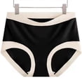 thumbnail image 1 of YWDJ Lightweight High Waist No Show Solid High Waist Tummy Controlling Warm Underwear Sexy Underwear Briefs Black XL, 1 of 3