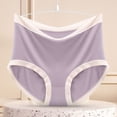 thumbnail image 1 of YWDJ Lightweight High Waist No Show Solid High Waist Tummy Controlling Warm Underwear Sexy Underwear Briefs Purple L, 1 of 3