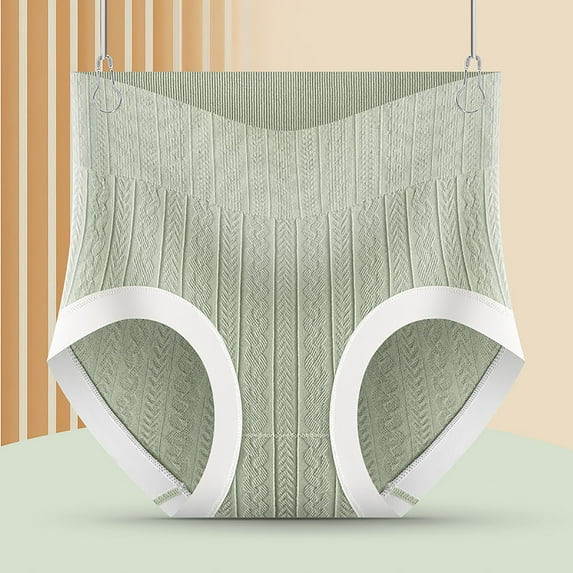 YWDJ Lightweight High Waist No Show Traceless Briefs Graphene Crotch High Waist Hip Lift Abdomen Tight Bodybuilding Briefs Green M