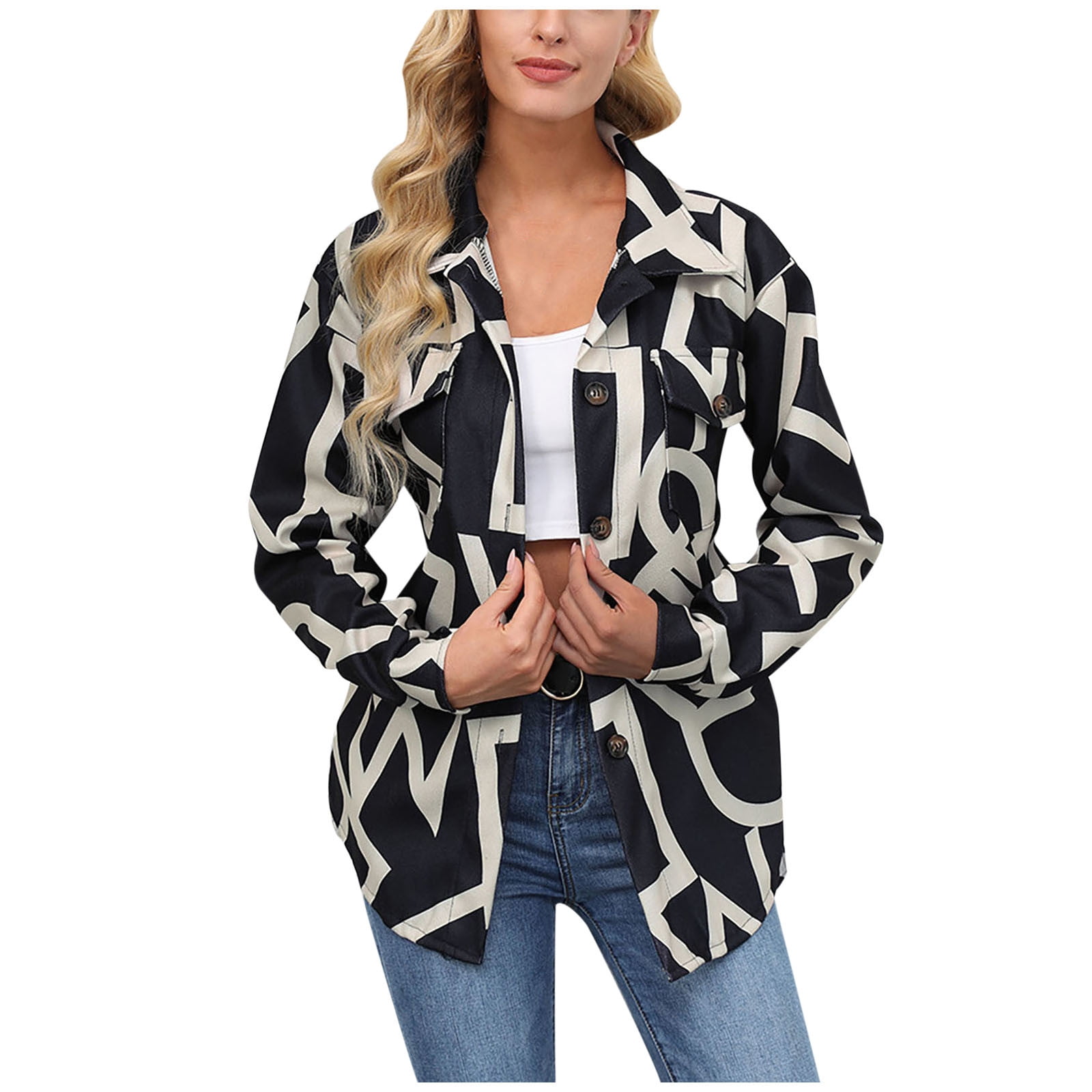 Petite check outlet blazer
