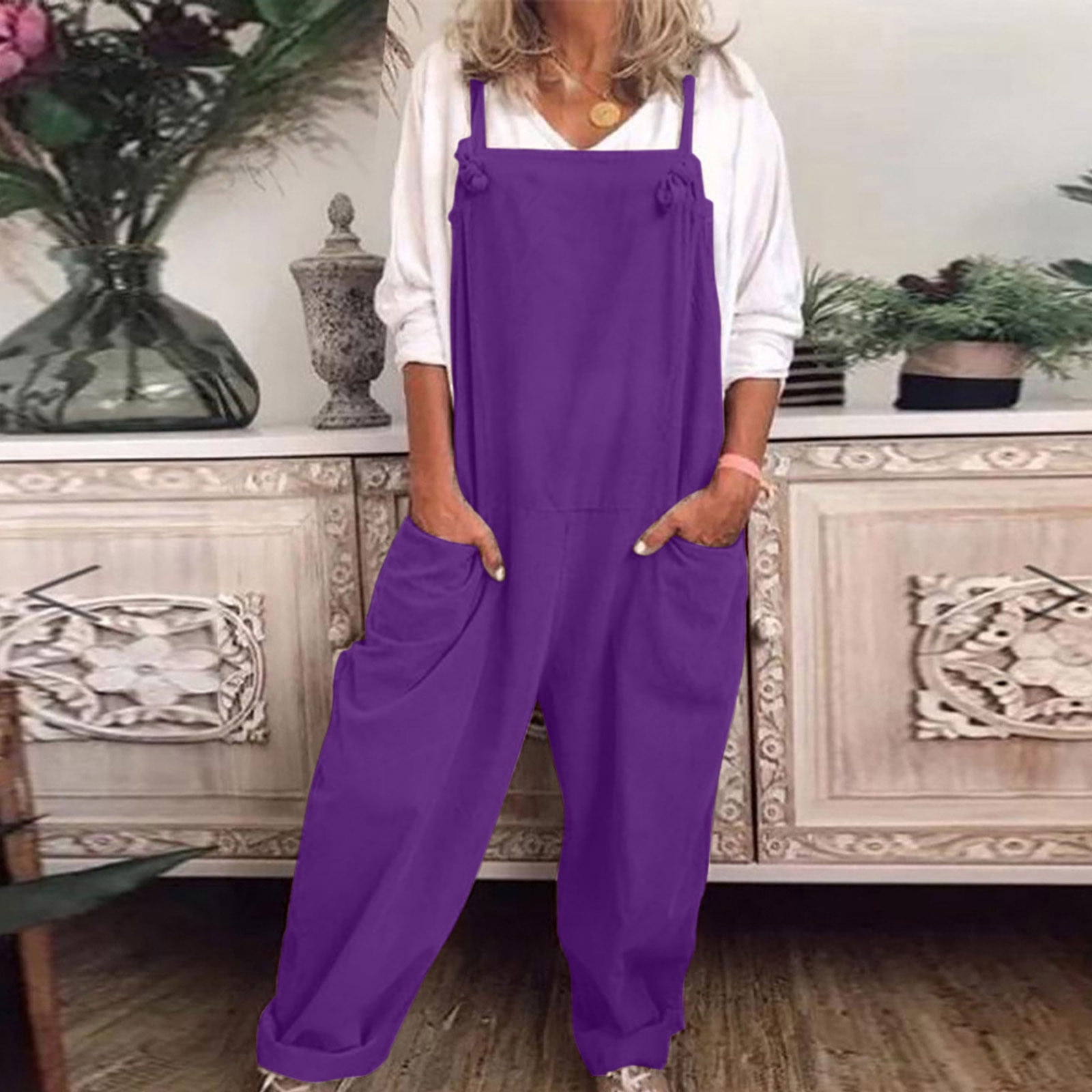 Women's relaxed deals fit overalls