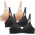 thumbnail image 1 of YWDJ Lounge Bras for Women Comfort 3 Pack Back Closures Lounge Bras Size Small No Wire Comfortable Bras Adjustable Straps Half Cup Wrap Bras Padded Comfy Bras Solid Sleep Bras Khaki S, 1 of 1