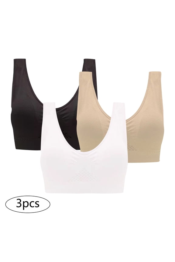YWDJ Lounge Bras for Women Comfort 3 Pack Front Closure No Underwire Wide Strap Full Coverage Bras Low Support Cross Padded Plus Size Bras Comfy Wrap Bras Multicolor XL
