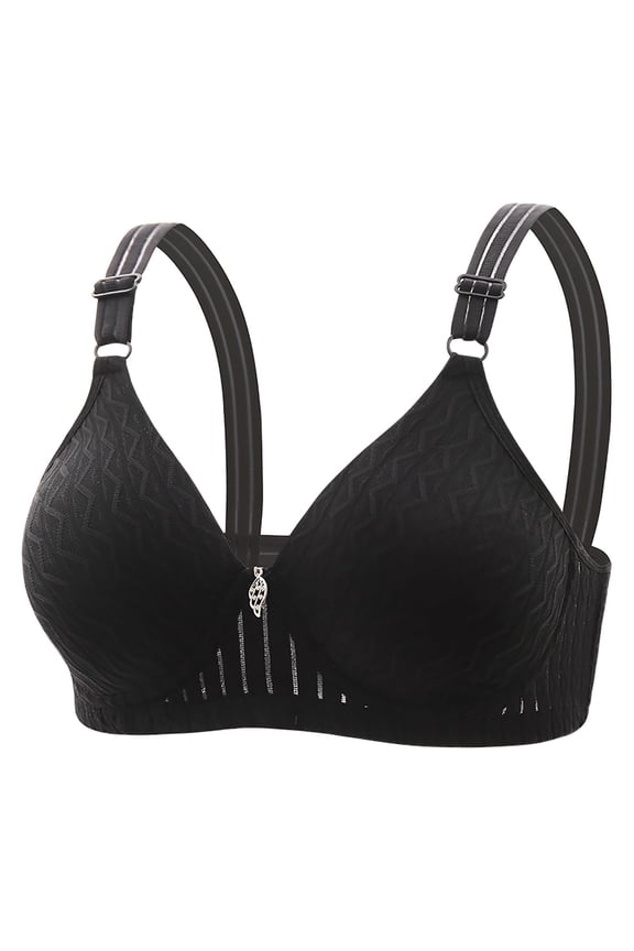 YWDJ Lounge Bras for Women Comfort Back Closures Comfortable Bras No Underwire Bras Wide Strap Full Coverage Push up Wrap Sleep Bras Padded Plus Size Comfy Bras Comfy Bras Black M