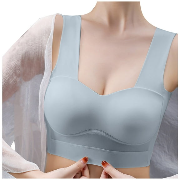 YWDJ Lounge Bras for Women Comfort Closure in Back Bras No Wire Sleep Bras Wide Strap Full Coverage Push up Wrap Comfy Bras Padded Plus Size Lace Comfy Bras Solid Lounge Bras Green XL