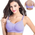 thumbnail image 1 of YWDJ Lounge Bras for Women Comfort Closure in Back Sleep Bras No Wires Breastfeeding Bras Adjustable Straps Full Coverage Comfy Bras Push up Wrap Lounge Bras Padded Comfy Nursing Bras Purple L, 1 of 6