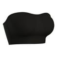 thumbnail image 1 of YWDJ Lounge Bras for Women Comfort Lounge Bras No Underwire Comfortable Bras Strapless Half Cup Push up Wrap Bras Padded Comfy Bras Solid Sleep Bras Black XL, 1 of 3