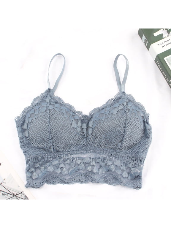YWDJ Lounge Bras for Women Comfort Pullover Comfy Bras No Wires Lounge Bras Spaghetti Straps Full Coverage Push up Wrap Comfortable Bras Padded Plus Size Lace Comfort Bras Solid Bras Blue One Size