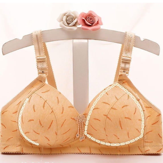 YWDJ Lounge Bras for Women Comfort Sleep Bras Wirefree Comfy Bras Adjustable Straps Half Cup Push up Wrap Lounge Bras Padded Comfy Bras Comfortable Bras Beige M