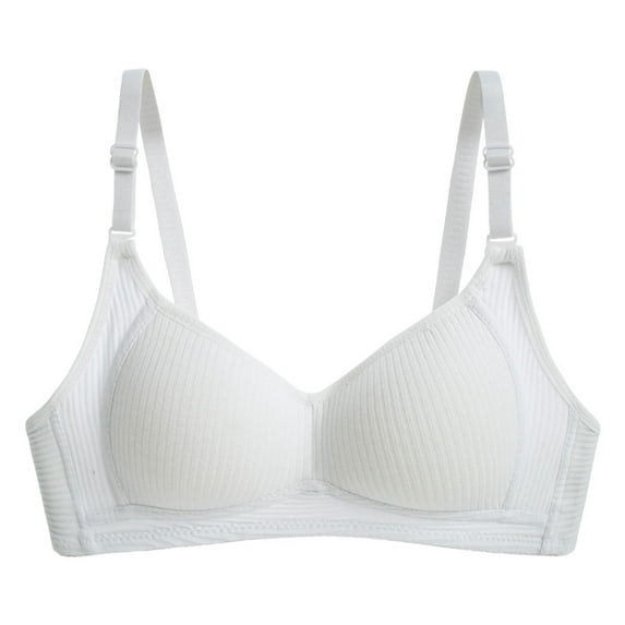 YWDJ Lounge Bras for Women Plus Size Back Closures Lounge Bras Size Small No Wires Comfortable Bras Adjustable Straps Half Cup Push up Wrap Bras Padded Comfort Bras Solid Sleep Bras White L